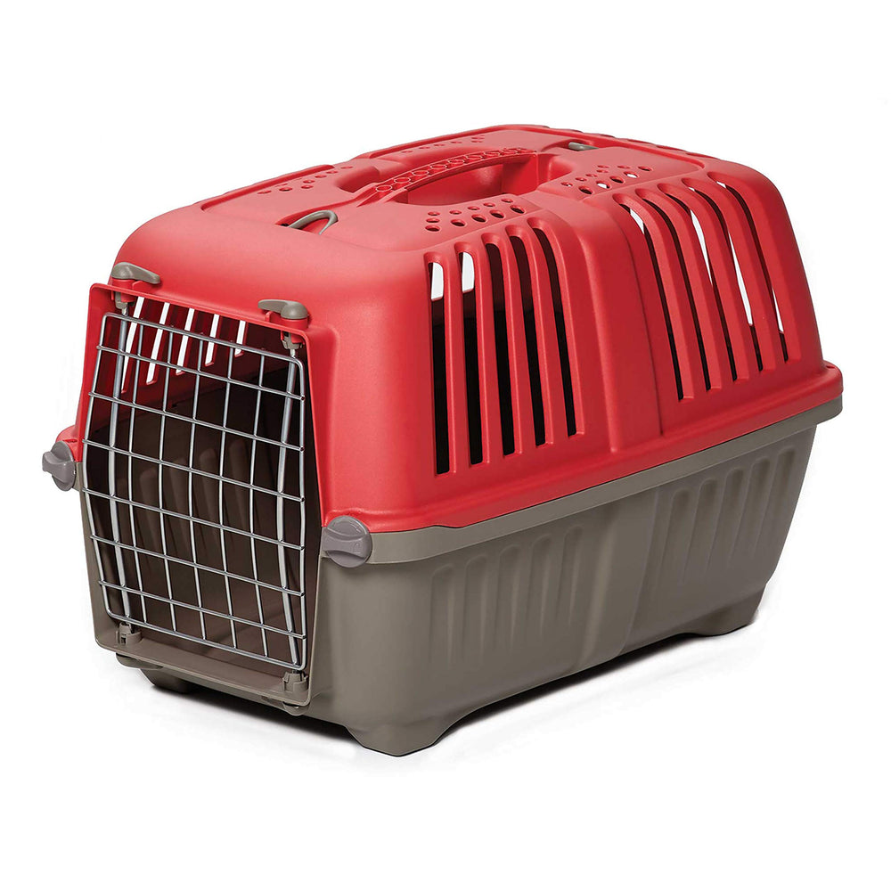 MidWest Spree travel carrier front view in red, ideal for easy vet visits.