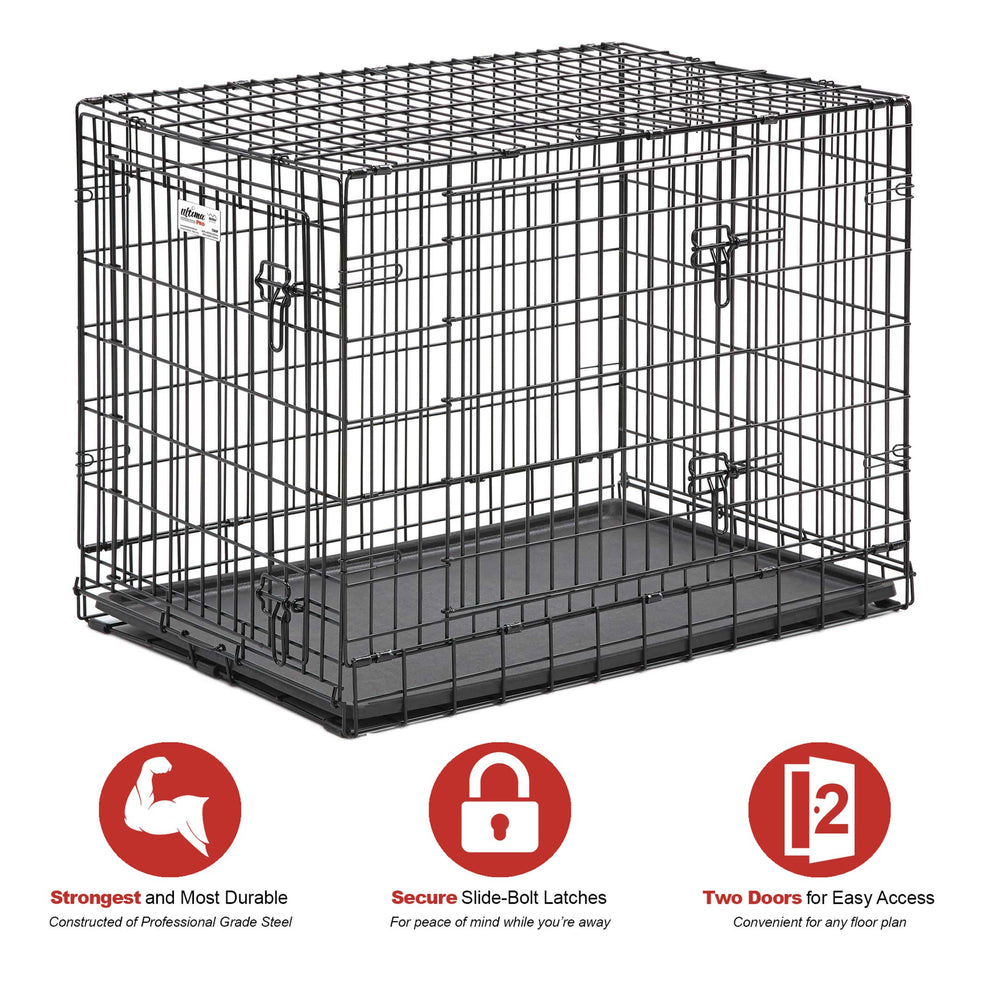 MidWest Ultima Pro 36-inch crate with side door for flexible placement in rooms or vehicles.