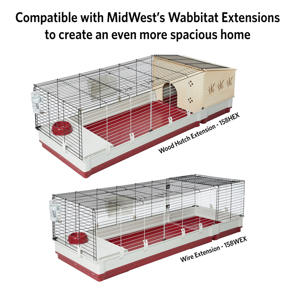 Midwest Wabbitat Deluxe XL top and side doors support easy cleaning.