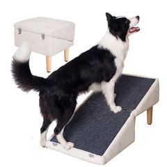 Miemie's Corner 3-in-1 dog ramp with anti-slip surface for safe bed access.