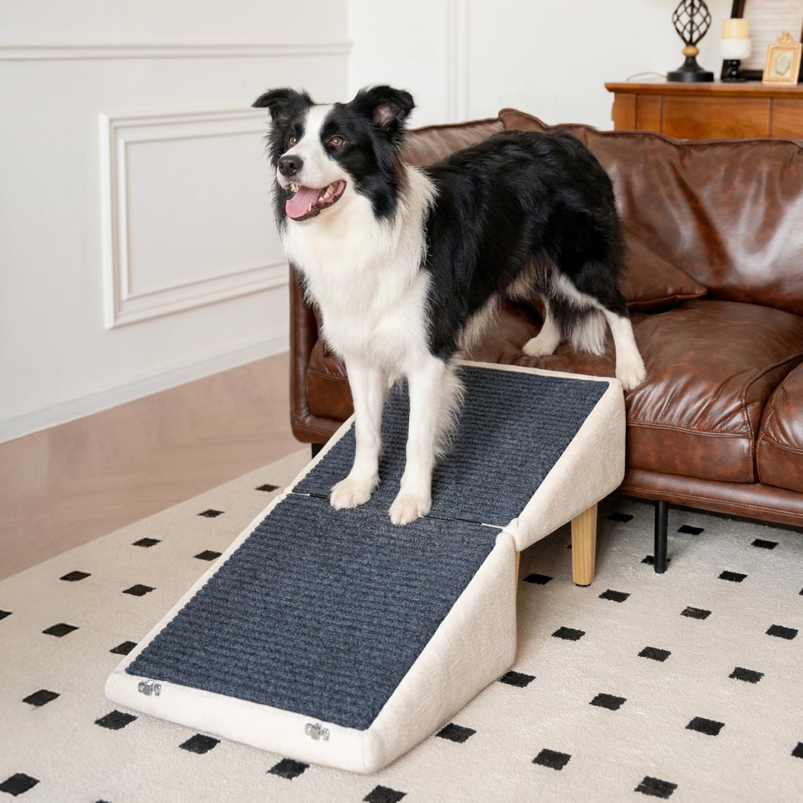 Miemie's Corner soft-sloped ramp supports gentle stepping for senior pets.