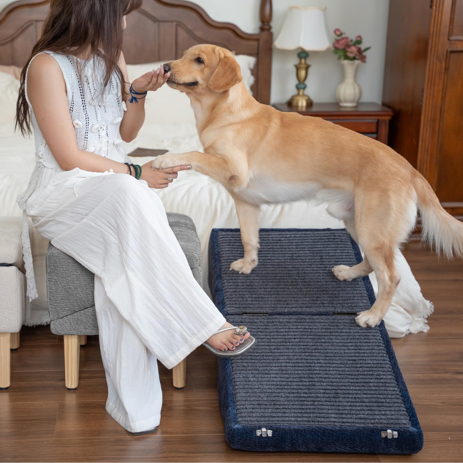 Miemie's Corner 3-in-1 dog ramp bed-use setup supports bedtime routines