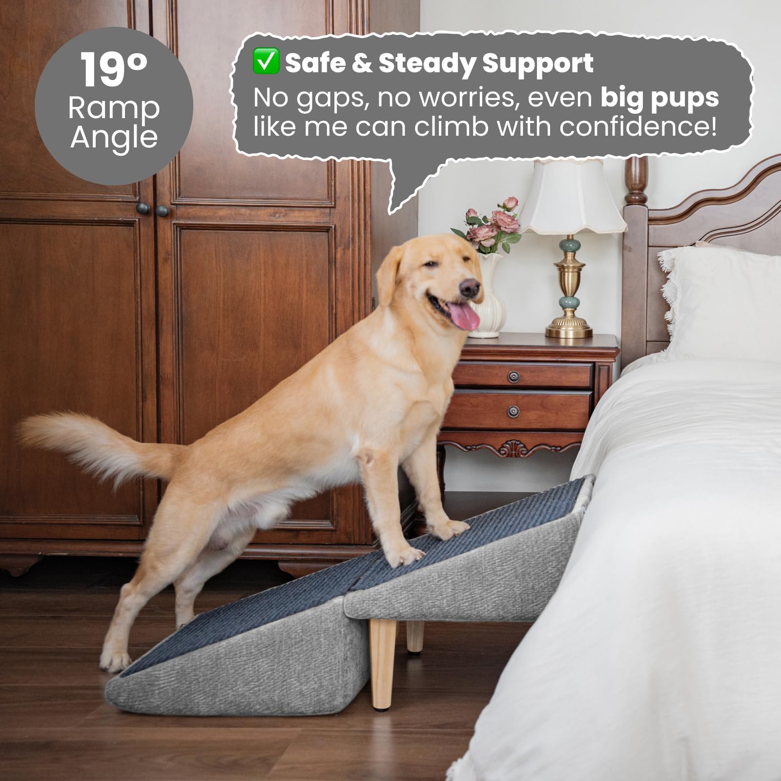 Miemie's Corner 3-in-1 dog ramp footstool anti-slip provides stable footing
