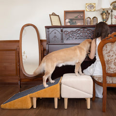 Miemie's Corner 3-in-1 dog ramp hidden storage keeps toys neatly tucked away