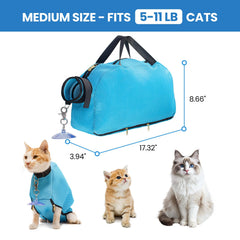 MIFNRO cat bathing bag full-open-top-zipper for easy on-off