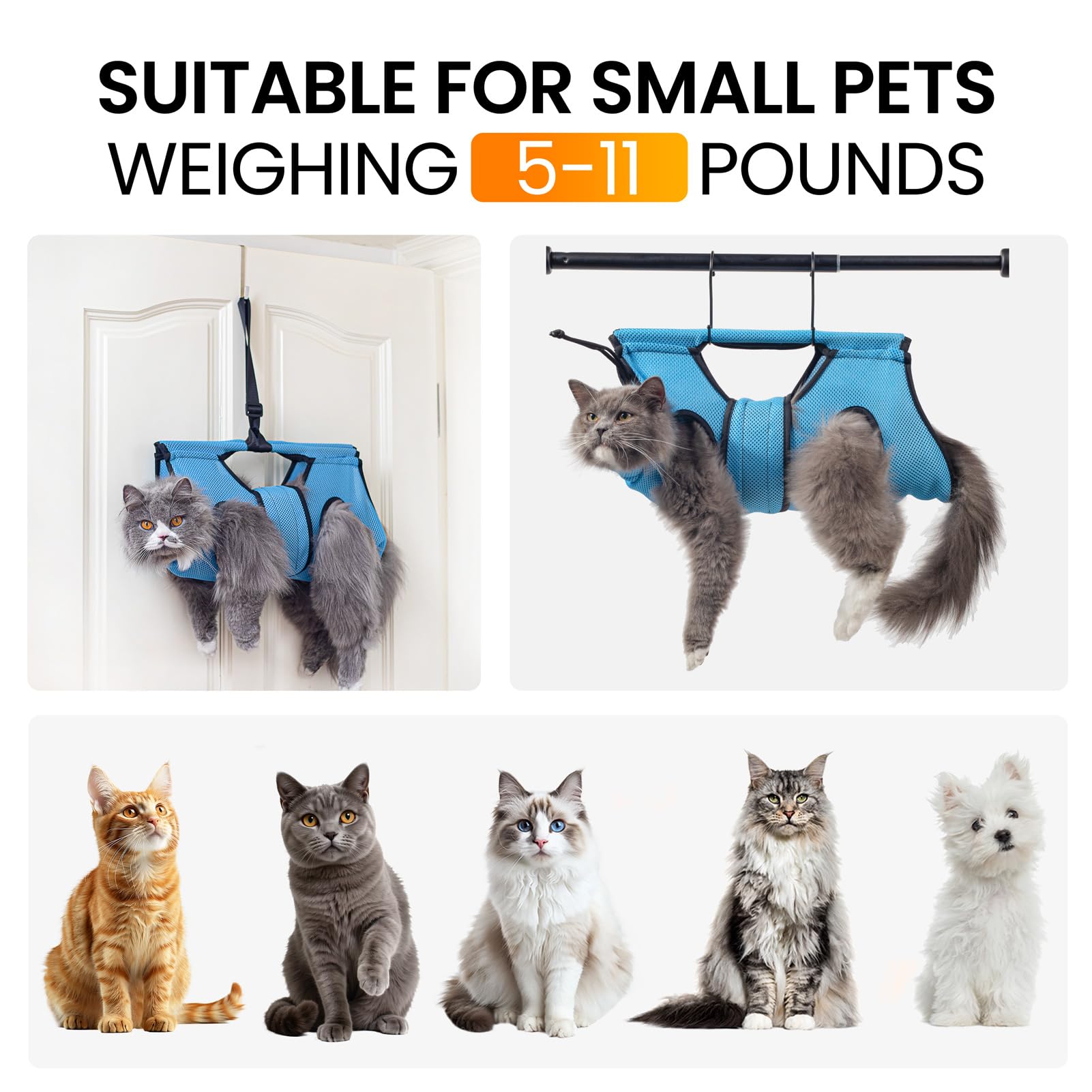 MIFNRO grooming hammock adjustable-height system reduces back strain