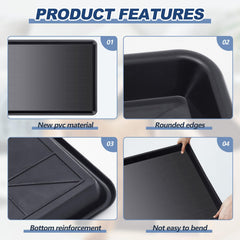 Mifoci protective crate tray with raised sides keeps floors cleaner.