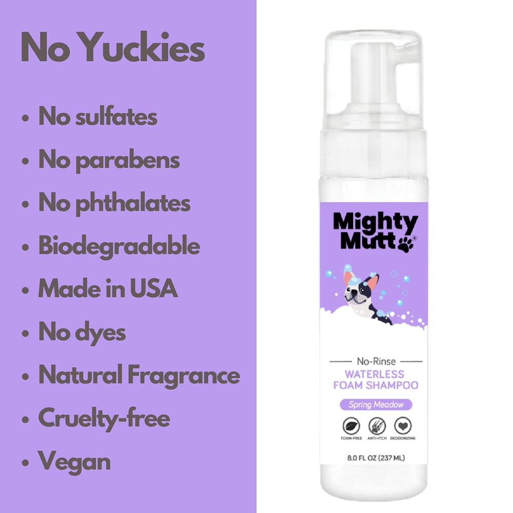 Mighty Mutt anti-itch soothing shampoo helps calm sensitive skin.
