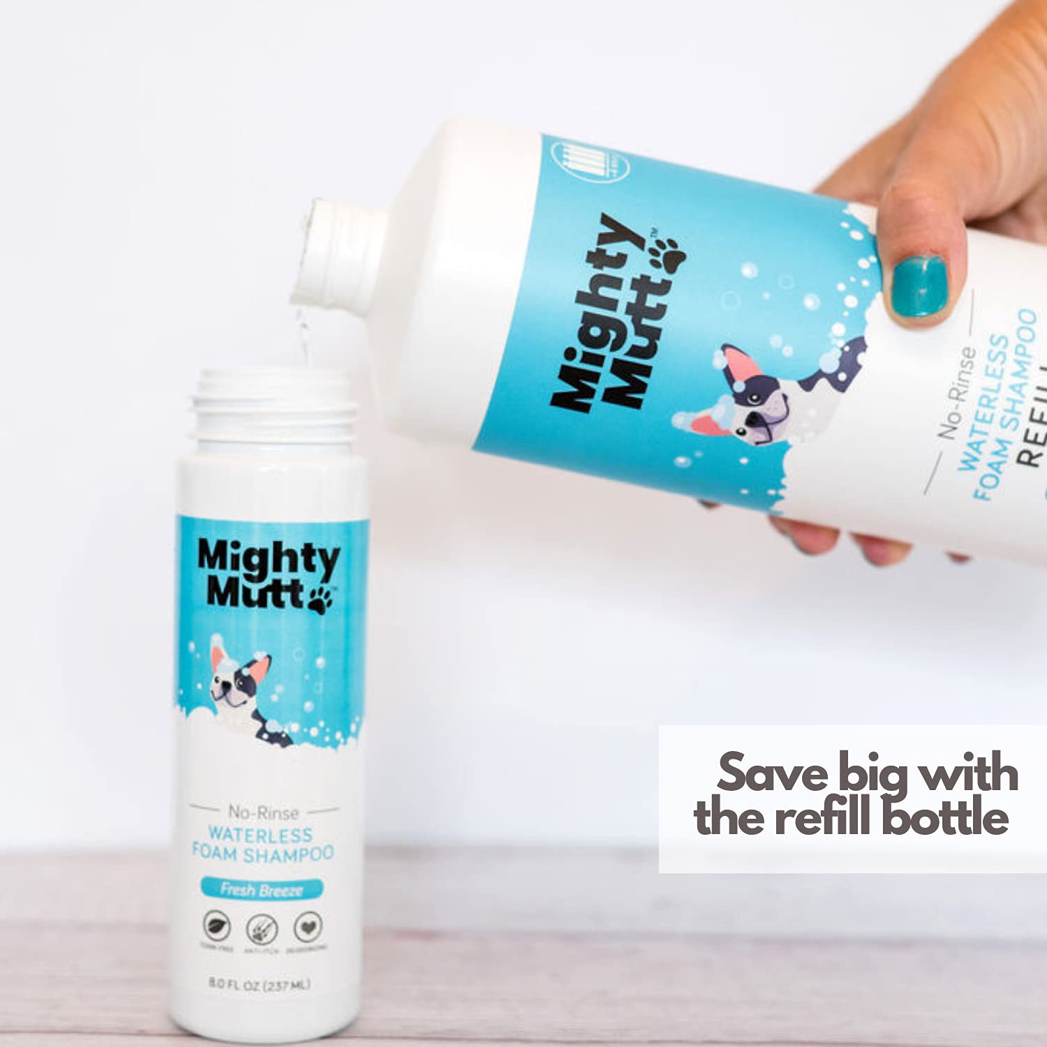 Mighty Mutt professional groomer-loved results with sleek, touchable coat finish.