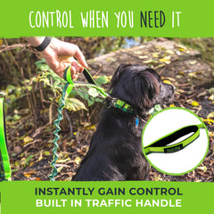 Mighty Paw adjustable waist belt showing 27–48 inch range for a secure fit