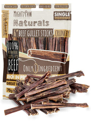 Mighty/Paw Beef Gullet Stick 6in for teething and entertainment
