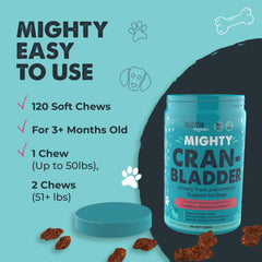 Mighty Paw Cran-Bladder treats-closeup of bacon-flavored cranberry chews