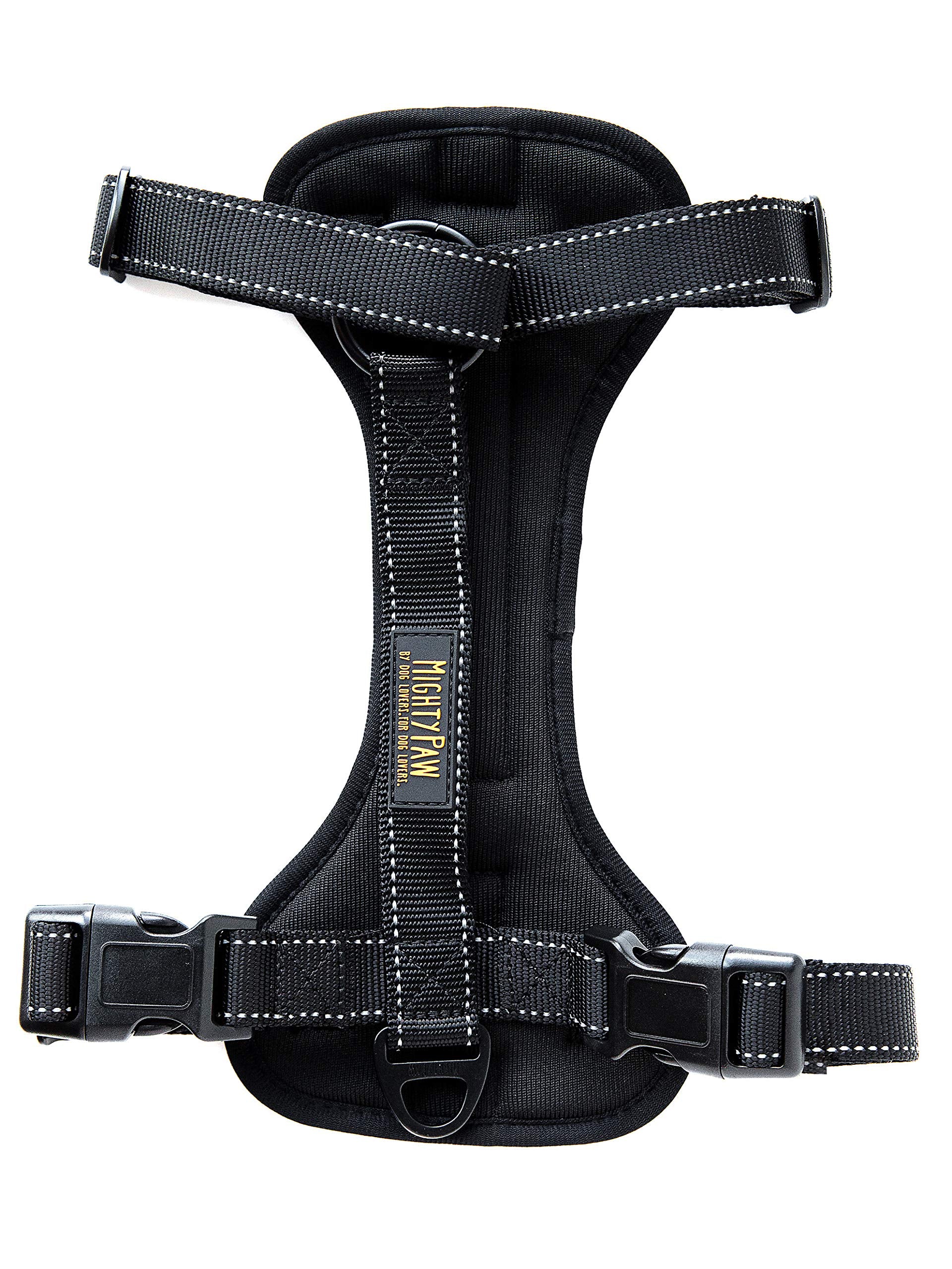 Mighty Paw dog car harness front attachment for secure front leash control on car trips