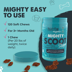 Mighty Paw Mighty Scoot bacon-flavored chews provide tasty daily dosing.