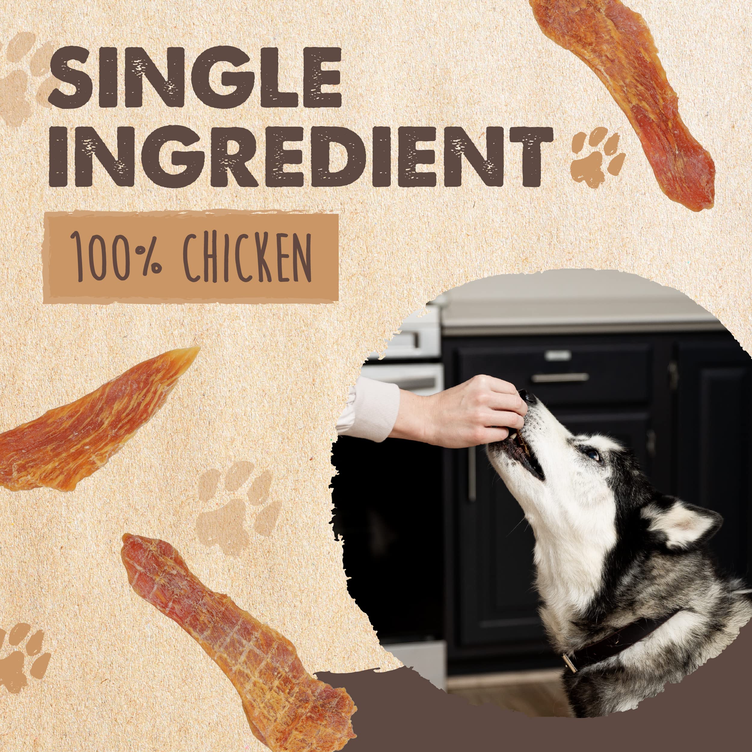 Mighty Paw Naturals 14 oz jerky bag with serving ideas