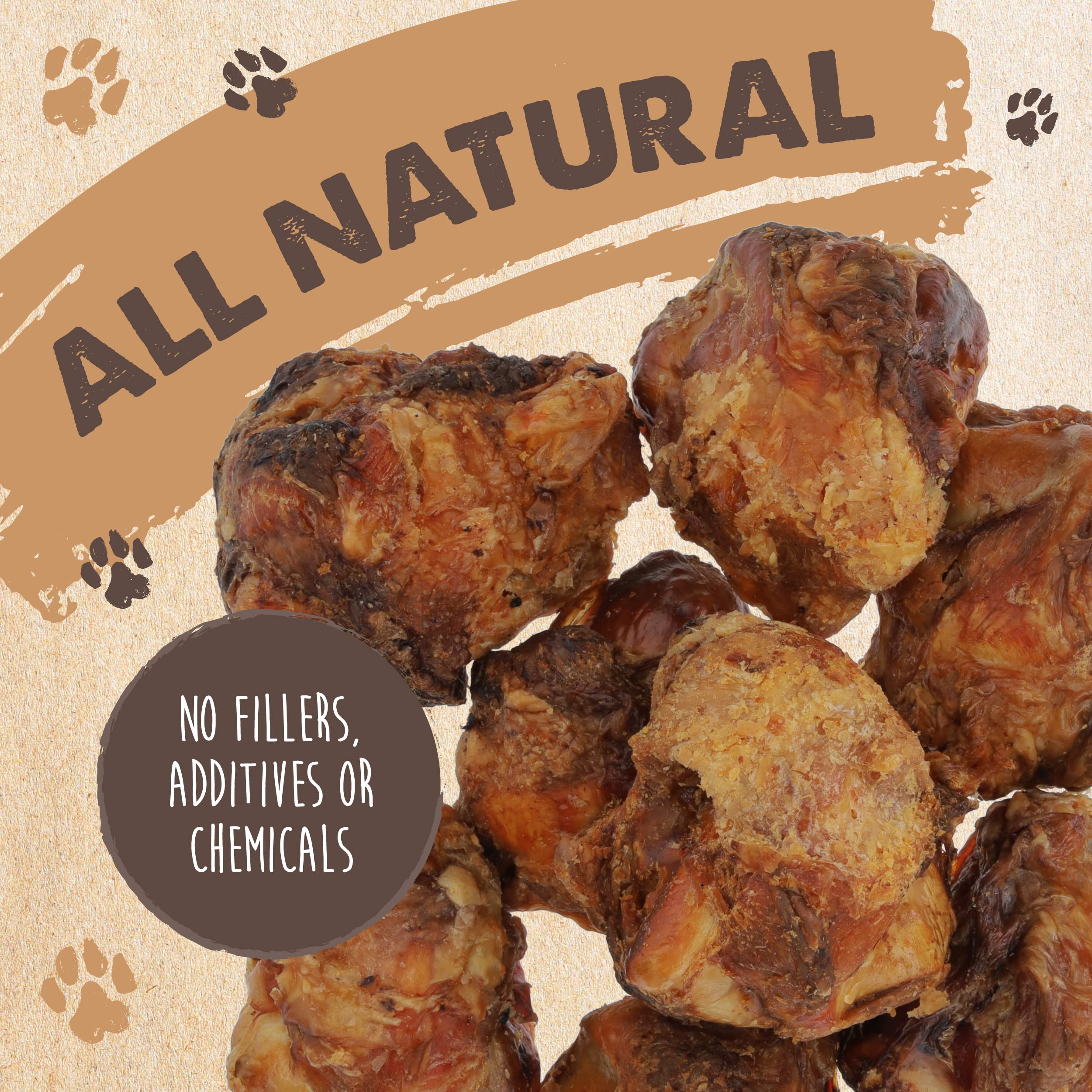 Mighty Paw Naturals knuckle bones with meat attached for a 2-in-1 chew