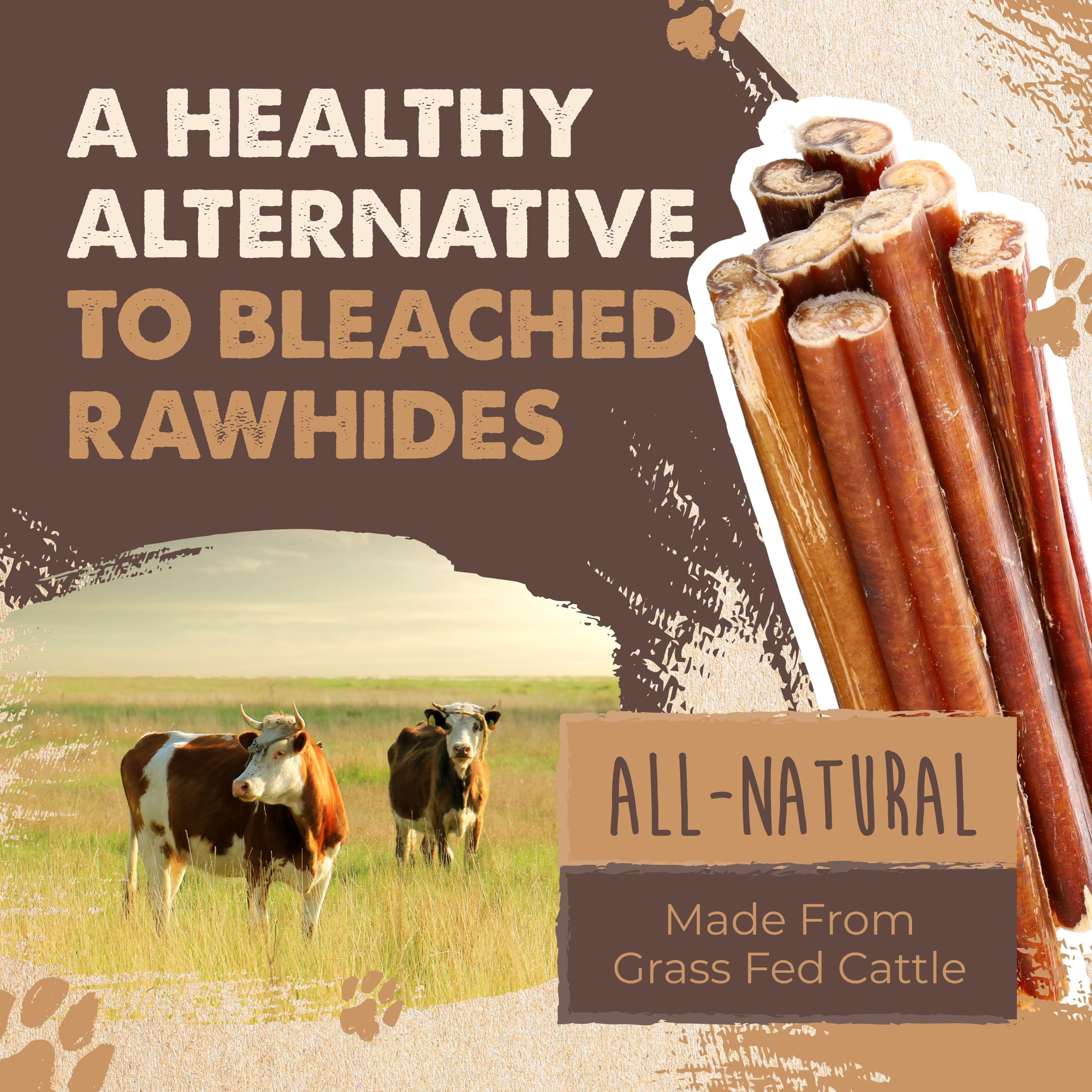 Mighty Paw Naturals preservative-free bully sticks, a clean chew choice.