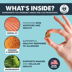 Mighty Paw quercetin turmeric blend for seasonal irritation management.