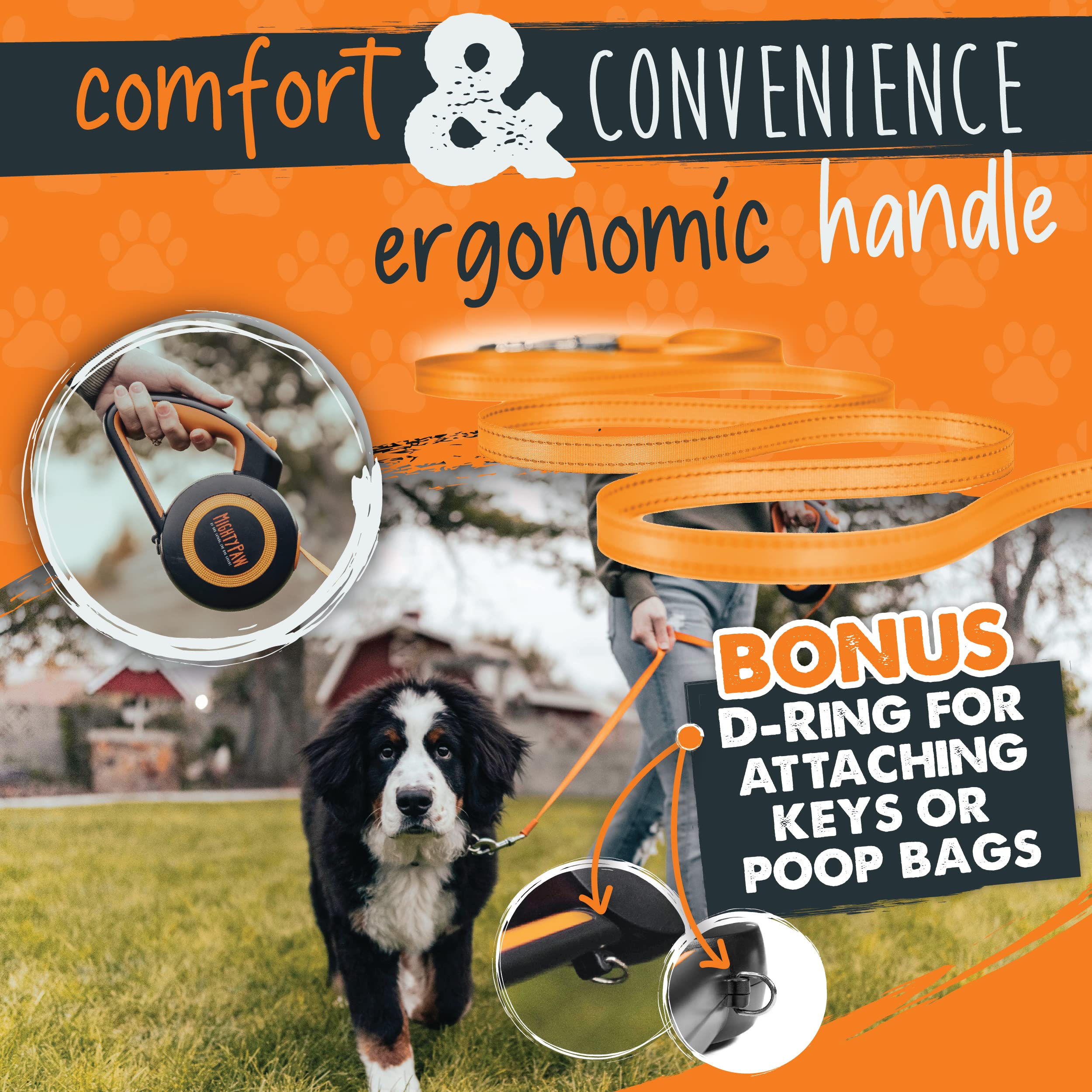Mighty Paw Retractable Leash 2.0 two size options for breeds