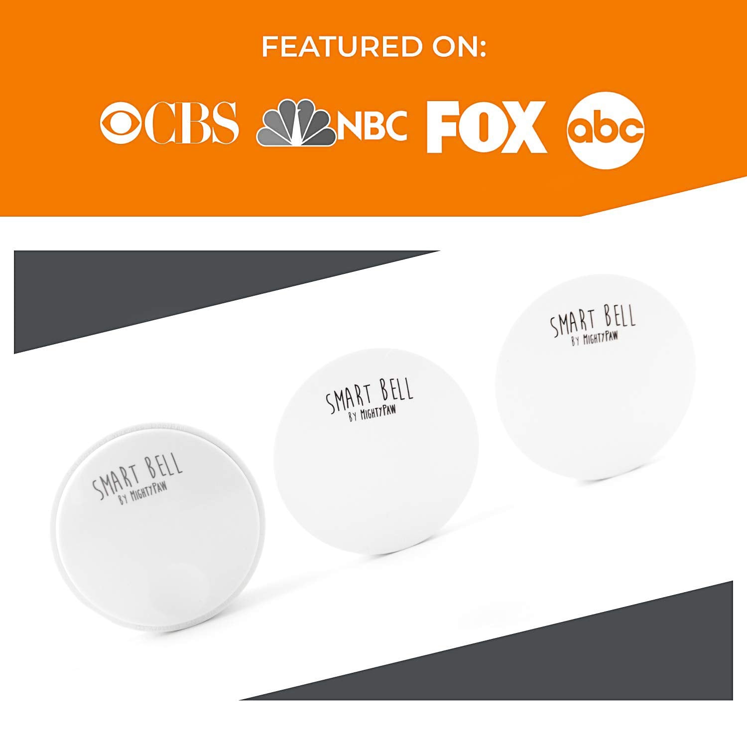 Mighty Paw Smart Bell 2.0 press-and-ring in action for quick potty requests.
