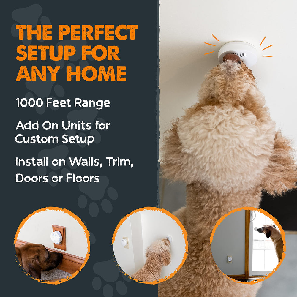 Mighty Paw Smart Bell loud chime heard across rooms.