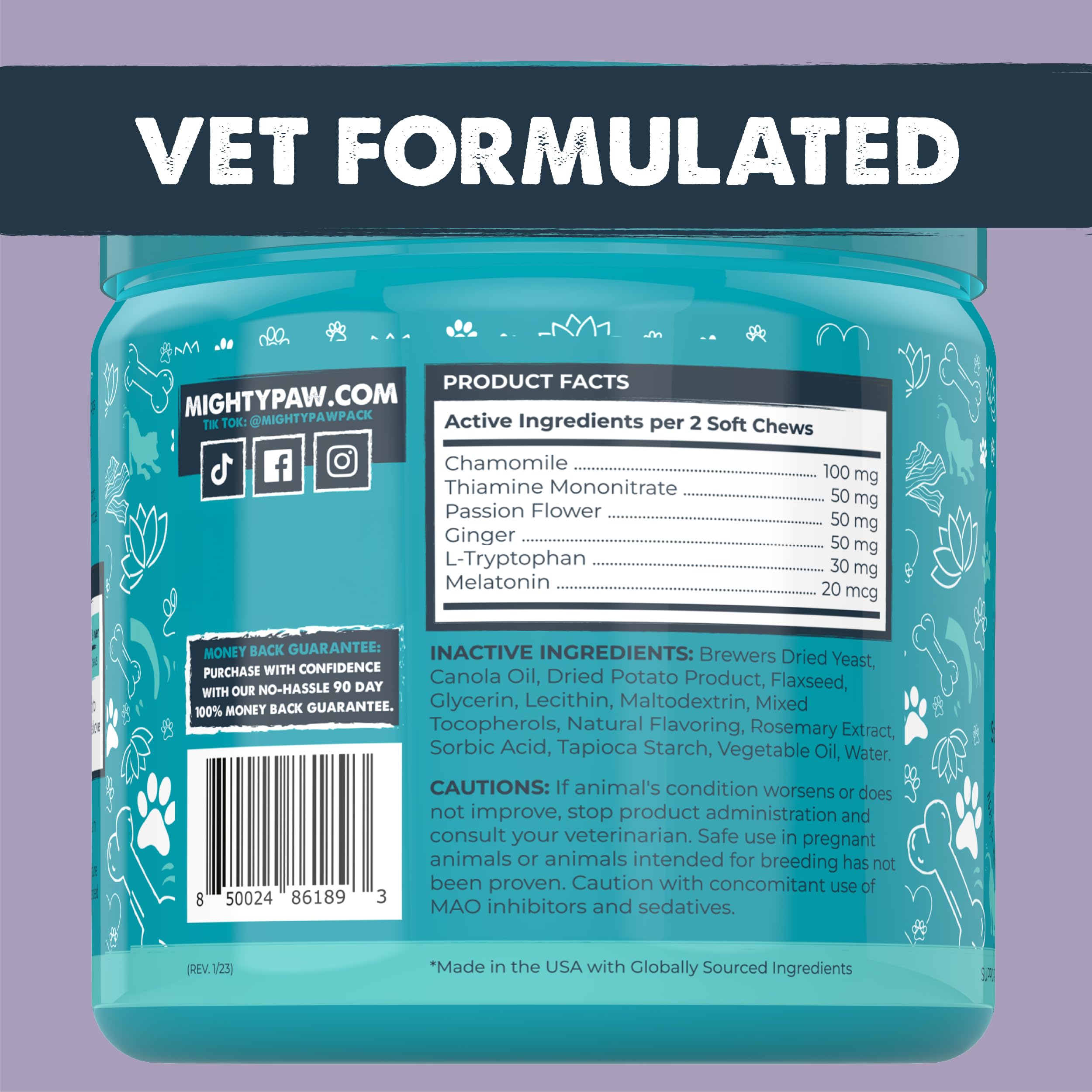 Mighty Paw Waggables calming chews support gentle relaxation during separation.