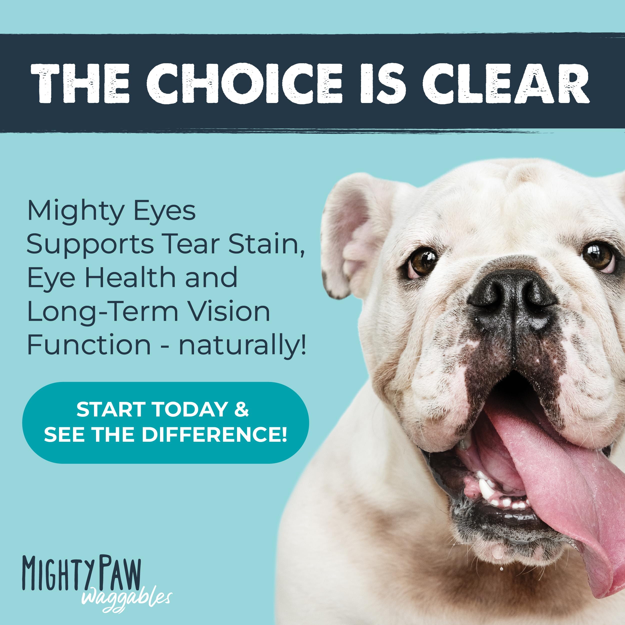 Mighty Paw Waggables Eyes chews easy to add to daily routine for dogs.