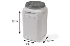 Mighty Tuff container with side handles for easy transport.