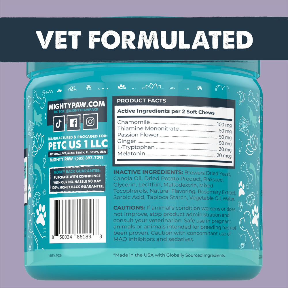Travel-ready Mighty Paw Calming Chews scene for smooth trips