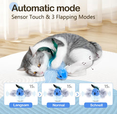 Migipaws air hanging feather bird toy displayed for aerial play setup.