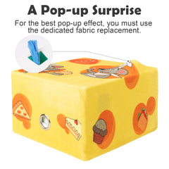 Migipaws Cardboard Toy with eight holes for pawing and toy exploration.