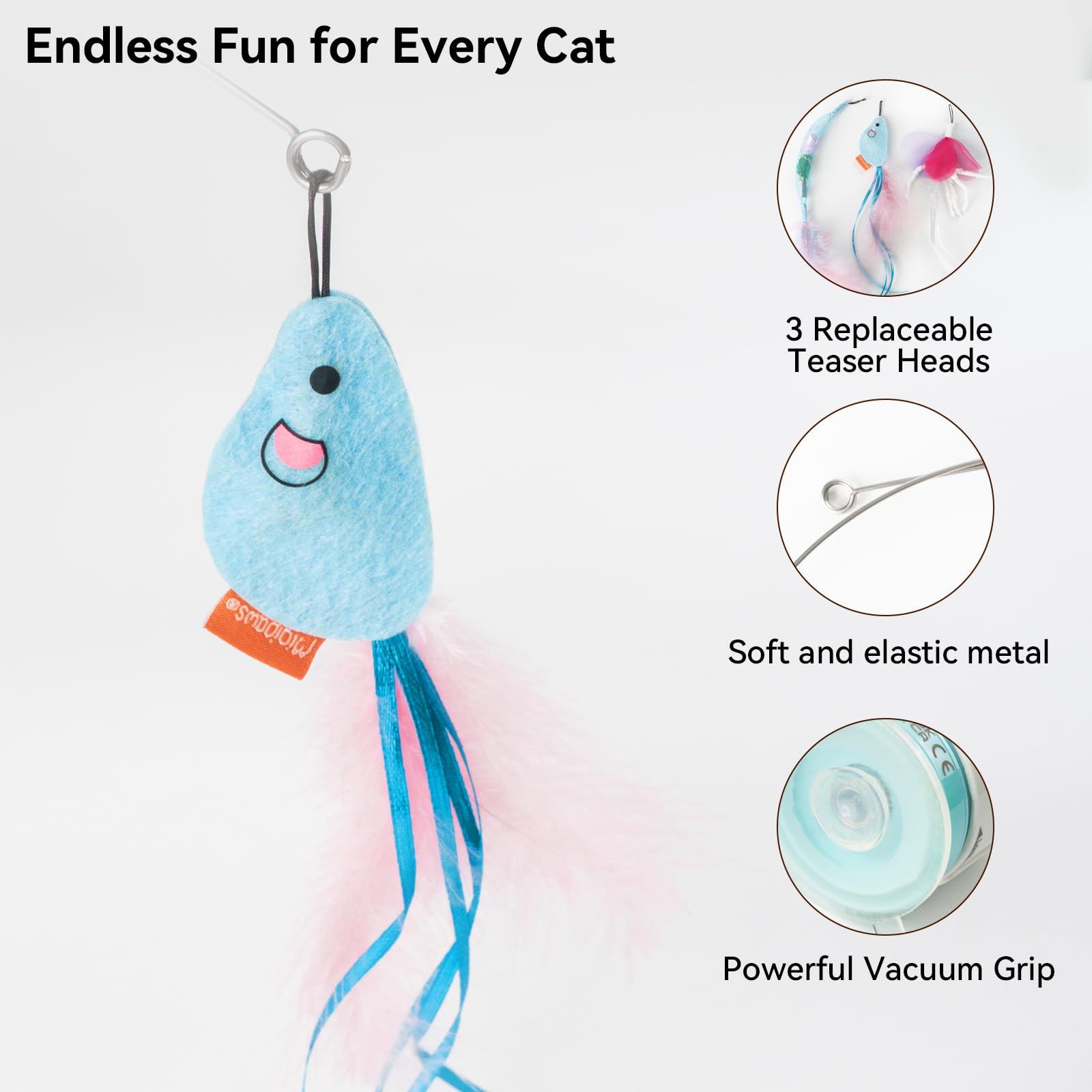Migipaws durable spring base prevents wand snapping during energetic play.