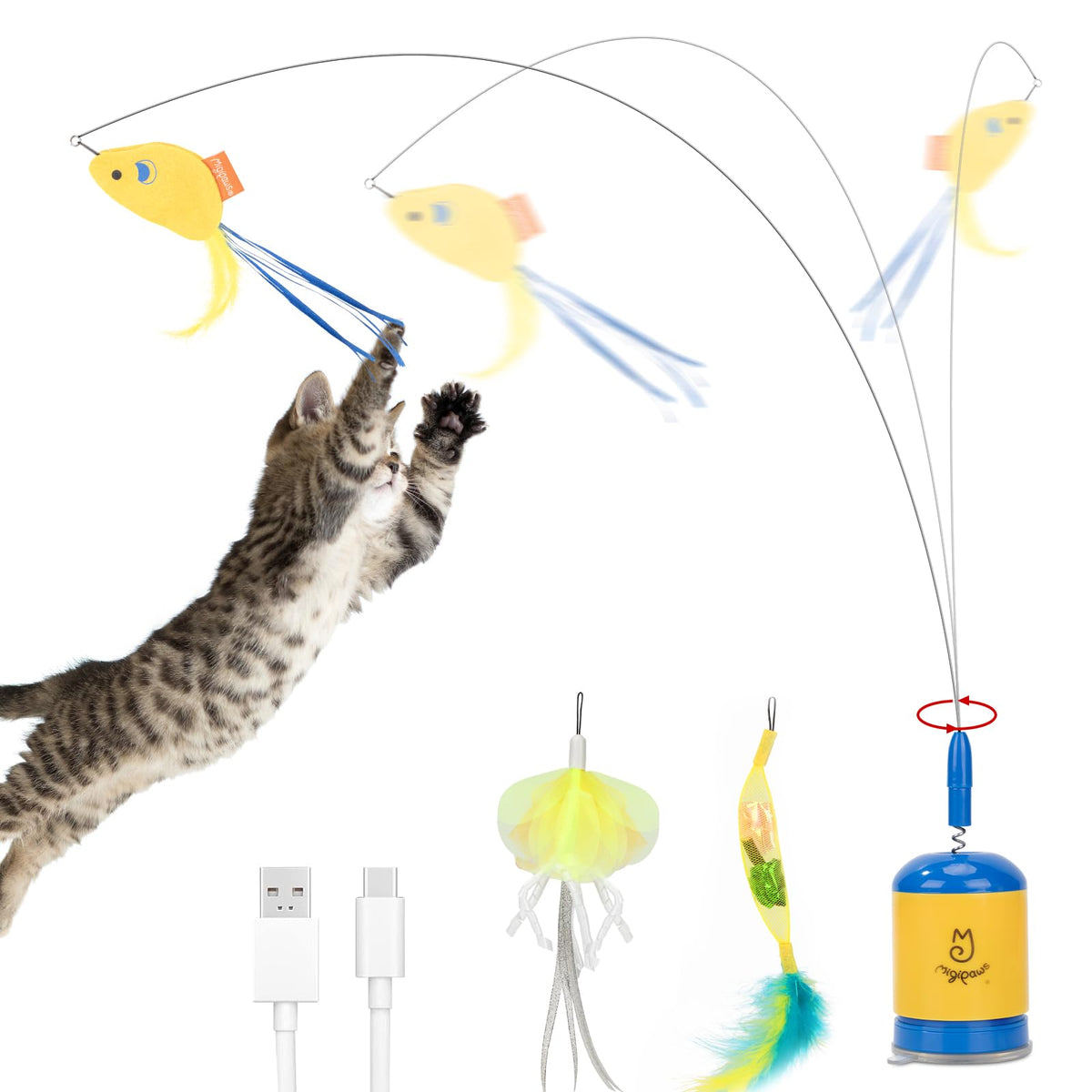 Migipaws interactive teaser base suction secures wand on floors for steady play