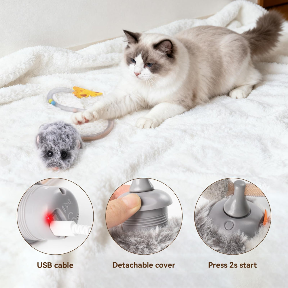 Migipaws MigiMouse removable catnip insert to refresh attraction.