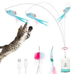 Migipaws teaser wand with strong suction secures to floors for hands-free play.