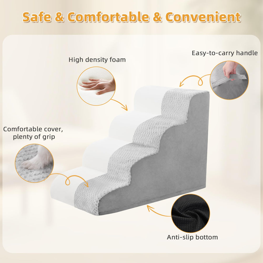 MIHIKK dog stairs bottom non-slip keeps pets stable while climbing.