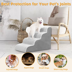 MIHIKK dog stairs high-density foam offer firm support for joints.