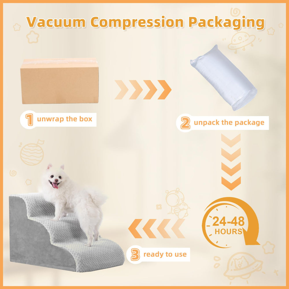 MIHIKK dog stairs cover is removable and machine washable for easy cleaning.