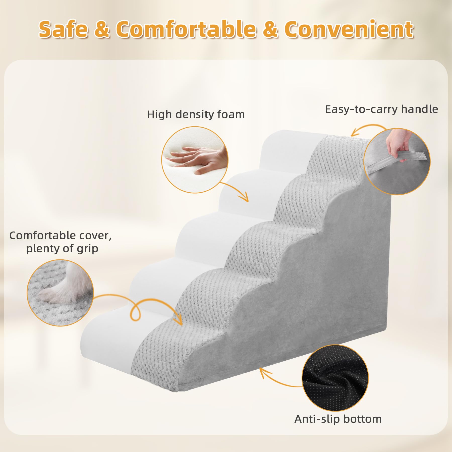 MIHIKK dog stairs available in three sizes to fit beds and sofas.