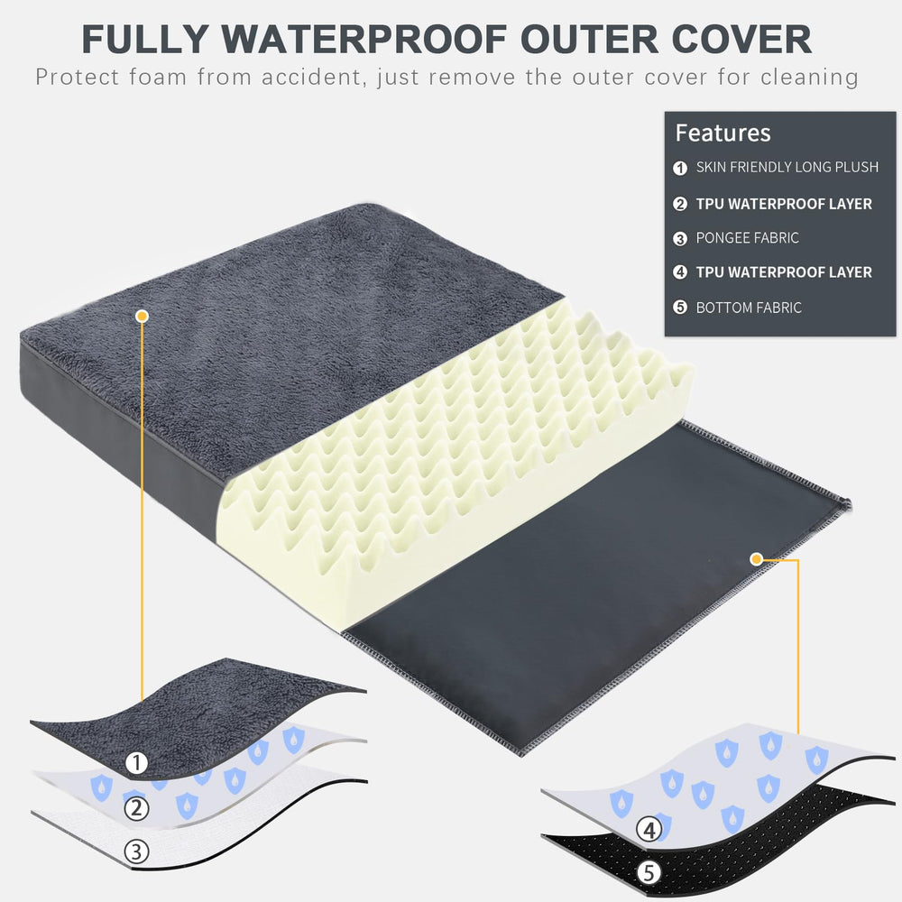 MIHIKK egg-crate foam pet pad adds evenly distributed comfort for naps.