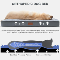 MIHIKK orthopedic foam dog bed provides supportive cushioning for joints.
