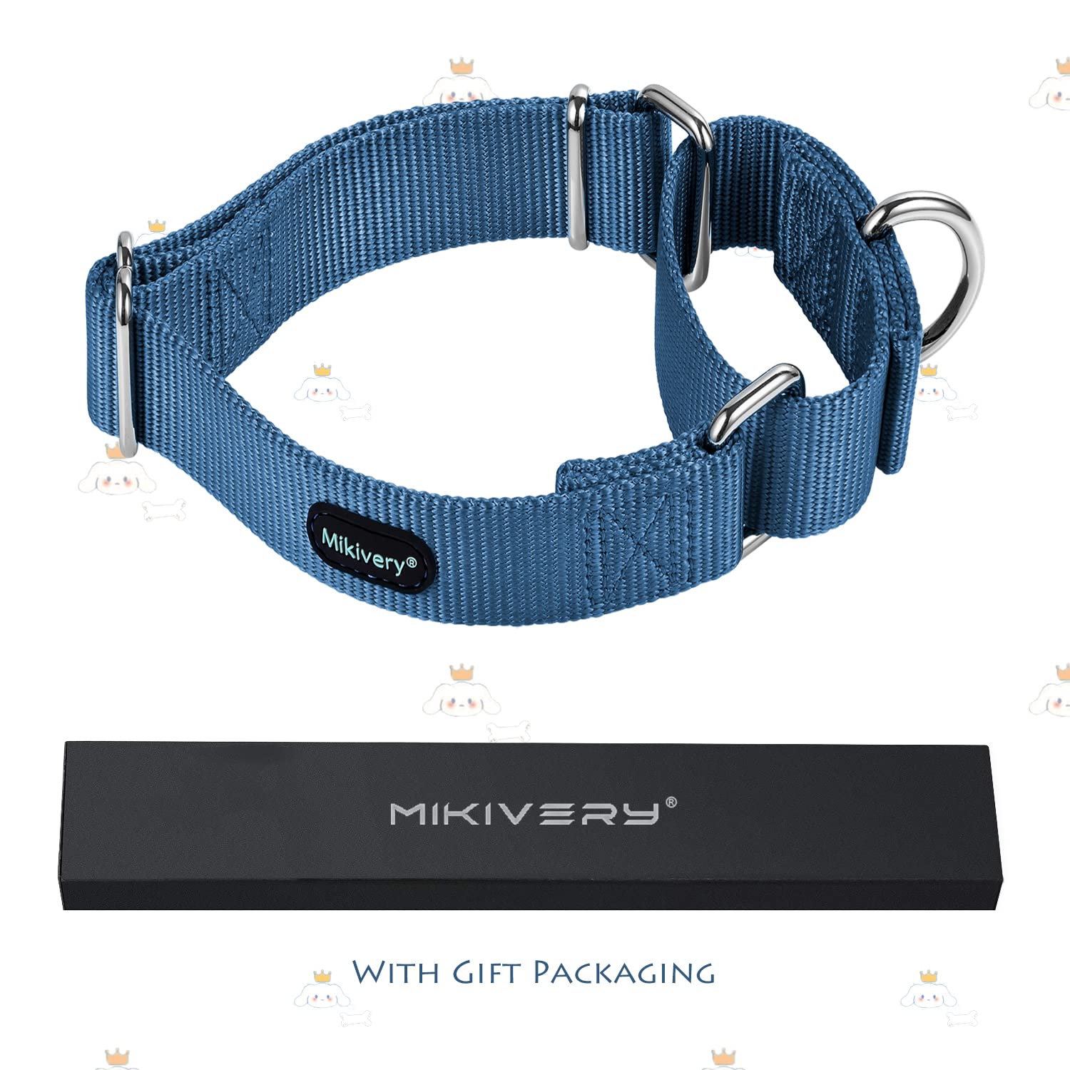 Mikivery collar hardware—nickel-plated steel for lasting durability.