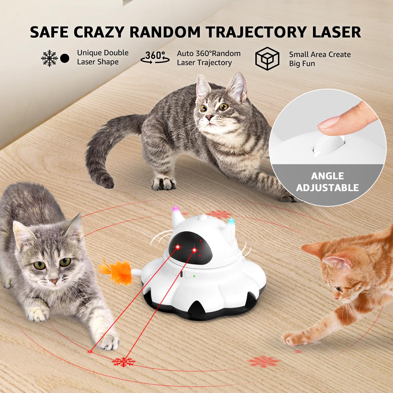 MIKK 360-degree dot pattern entertains cats from every angle.