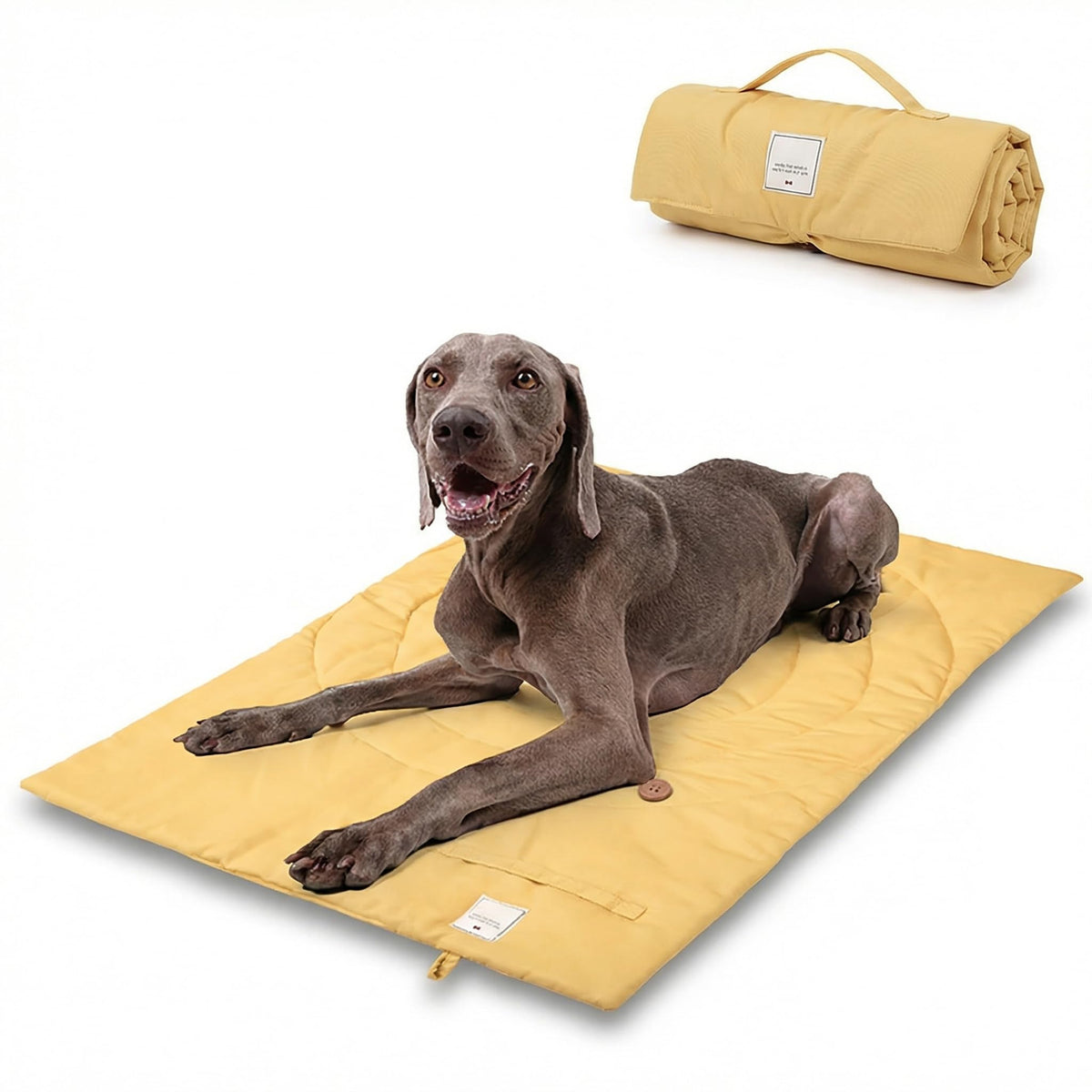 MikooMikoo Travel Dog Bed with foldable handle for easy transport.