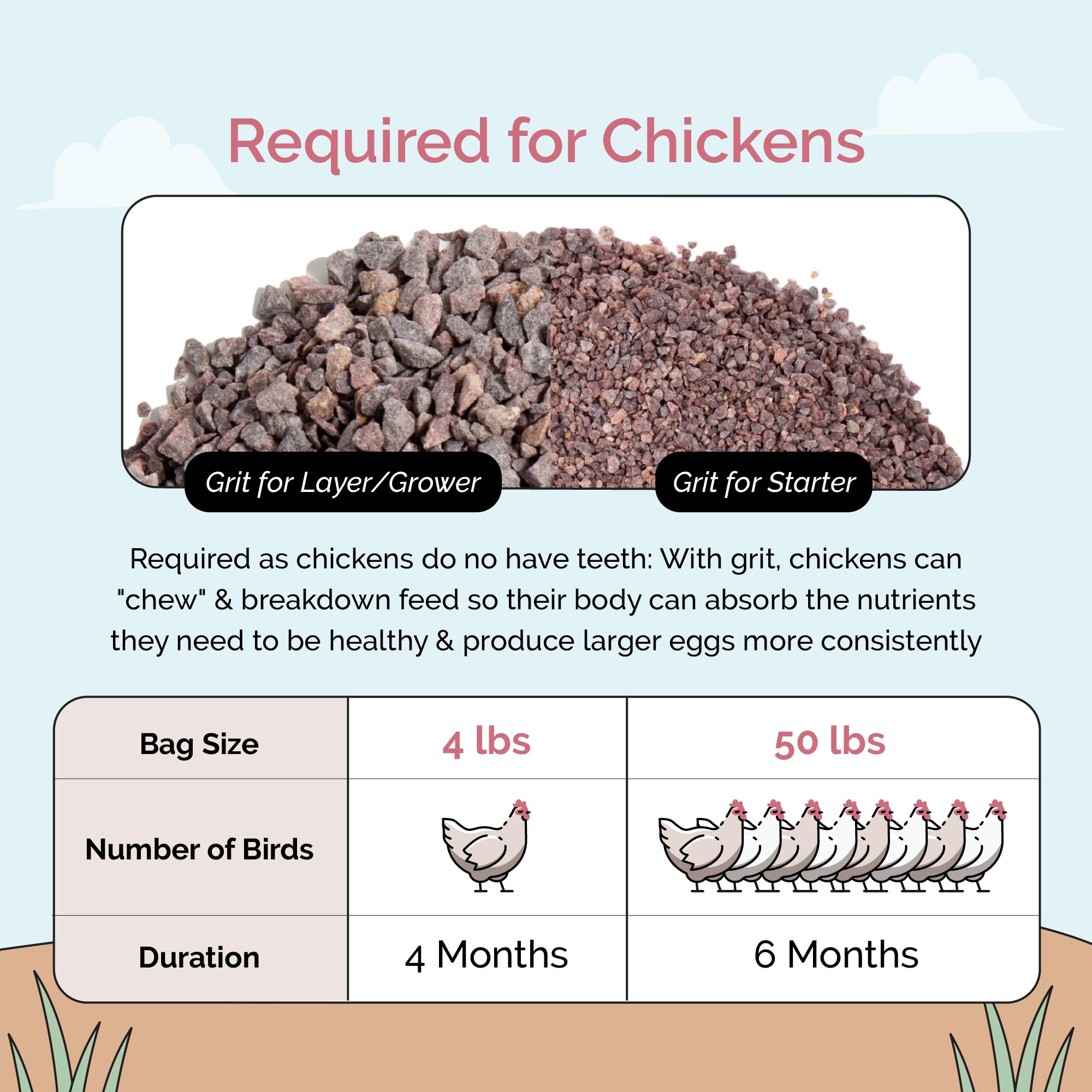 Mile Four guidance note: one pound per month for laying hens.
