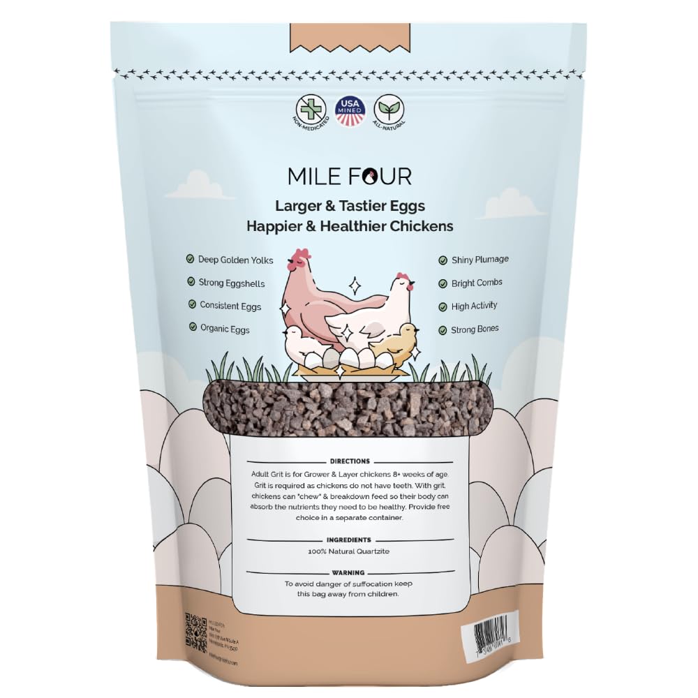 Mile Four Starter grit 0-8 weeks in bag for chicks.