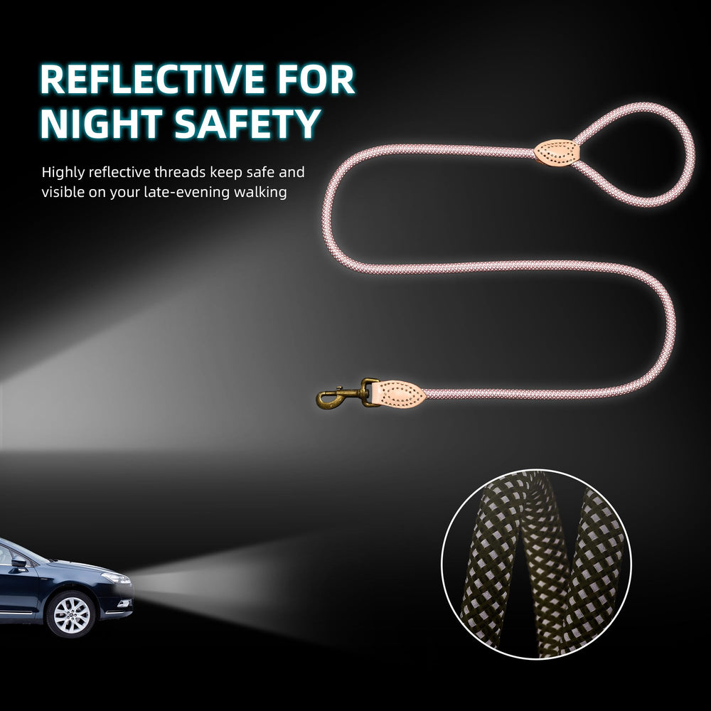 Mile High Life leash with genuine leather tip for premium control.