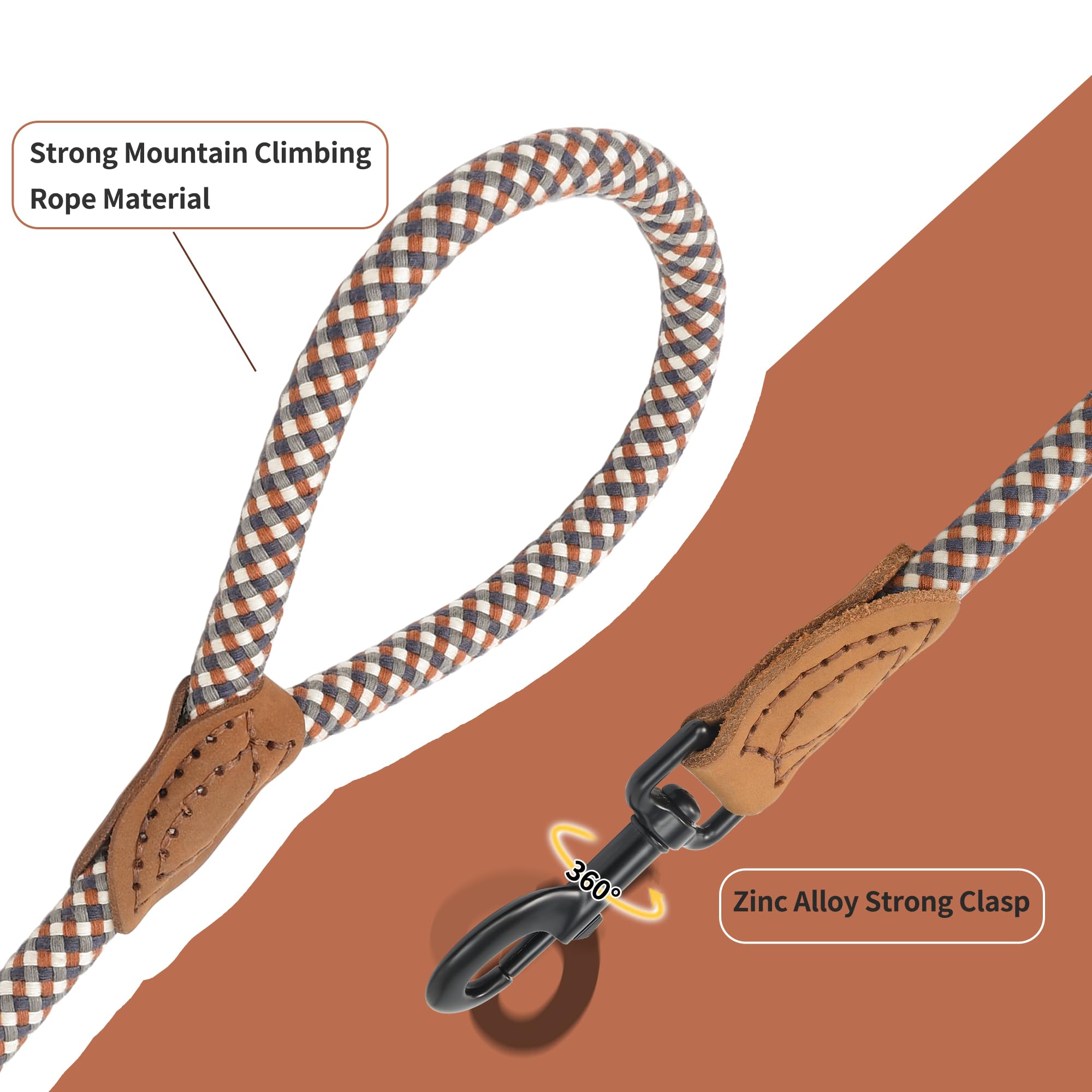 Mile High Life 360 swivel hook prevents tangling during walks.