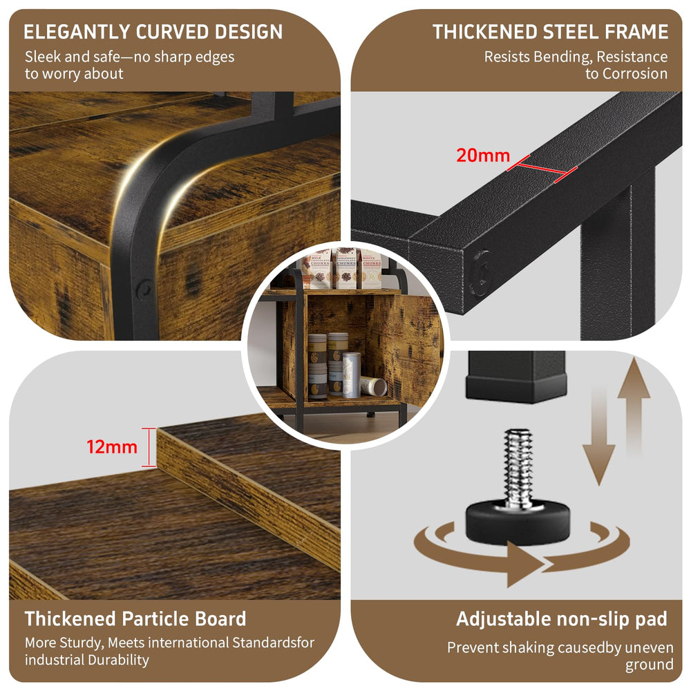 MILEFA anti-slip feet stabilize the stand on uneven flooring surfaces.