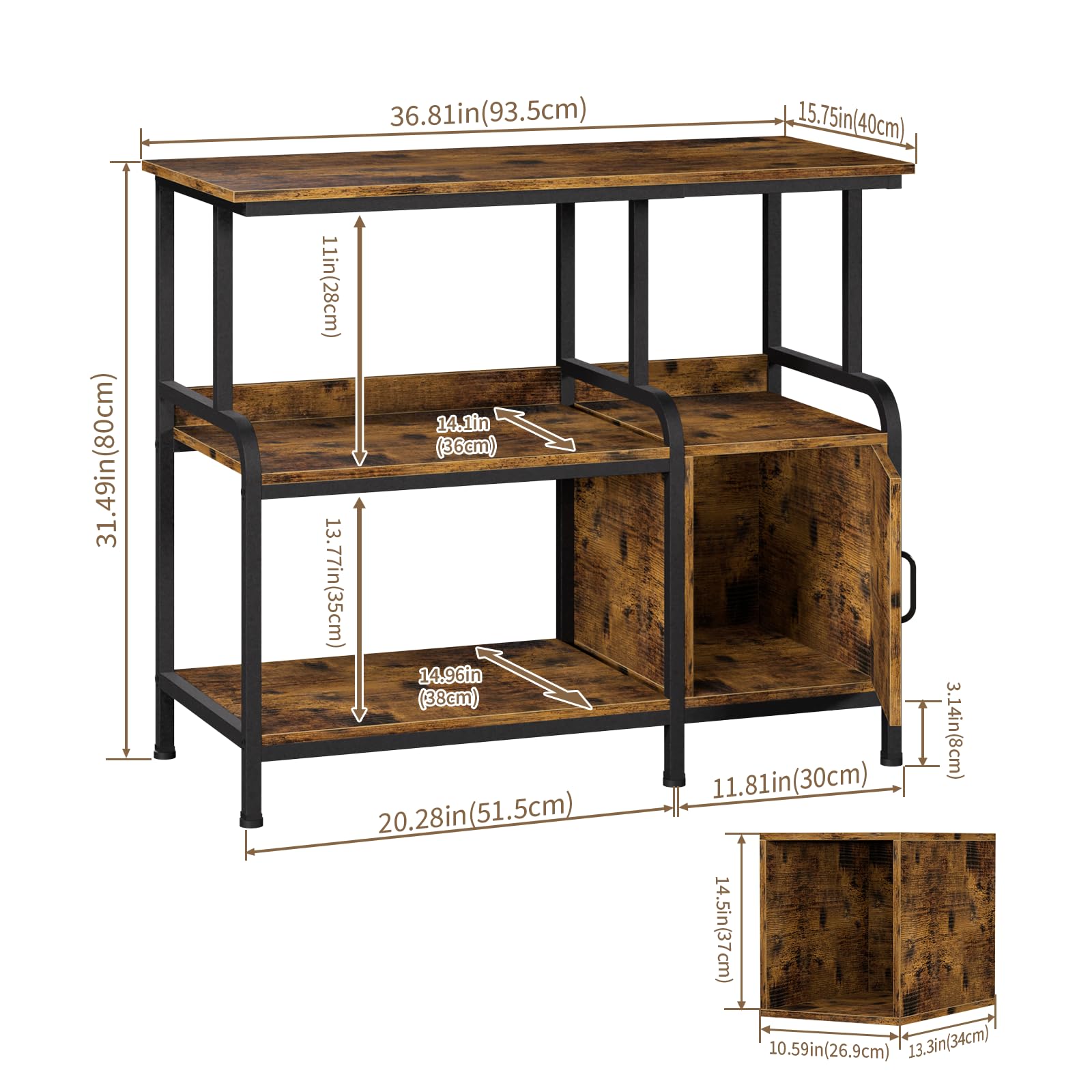 MILEFA heavy-duty steel frame supports up to 750 lbs securely.